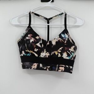Nike Black Floral Print Sports Bra